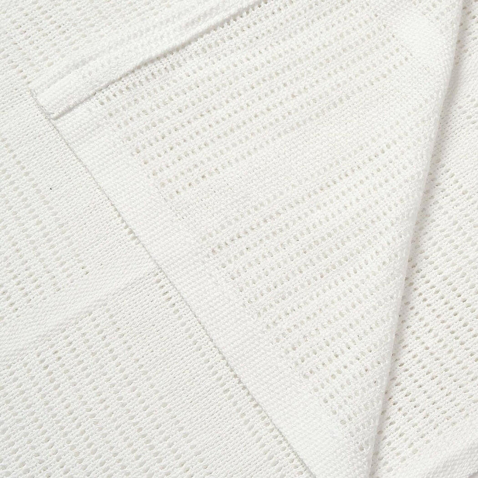 Clair De Lune Cellular Cot Bed Blanket - White - showing the blanket laid flat