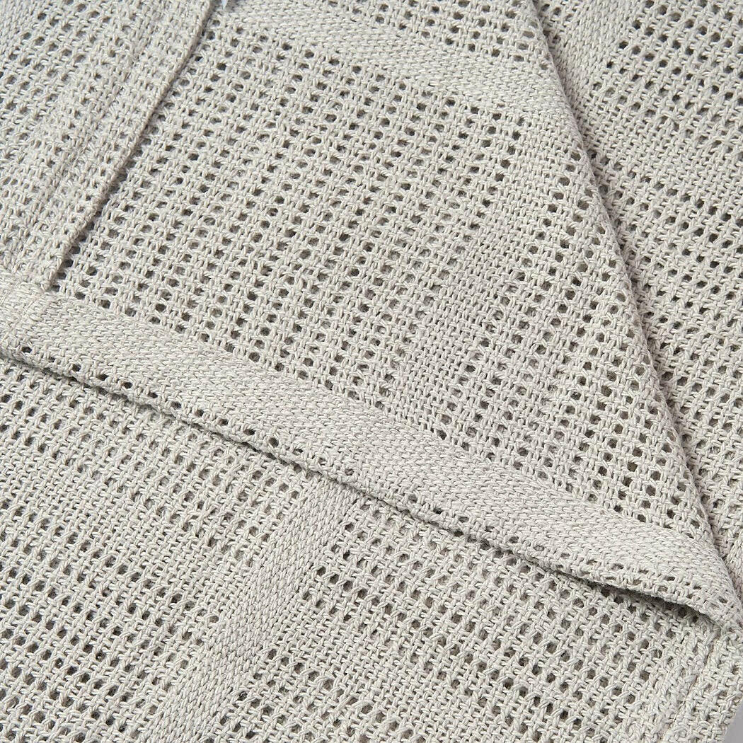 Clair De Lune Cellular Pram Blanket - Grey - showing the blanket laid flat