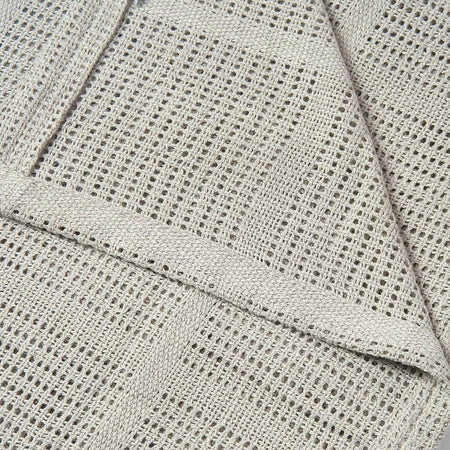 Clair De Lune Cellular Pram Blanket - Grey - showing the blanket laid flat
