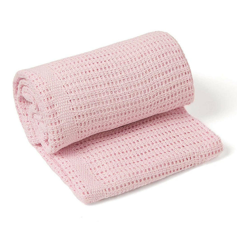 Clair De Lune Cellular Pram Blanket - Pink
