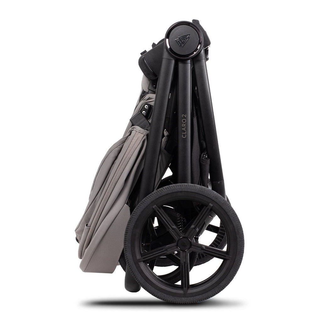 Venicci Claro 2 pushchair folded side view in Fog