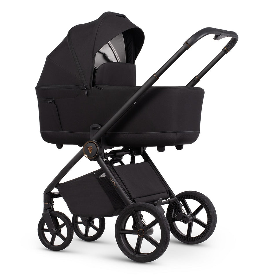 Venicci Claro 2 pram in Noir with carrycot and lightweight frame