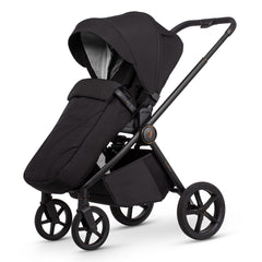 Venicci Claro 2 pushchair in forward-facing mode with apron in Noir