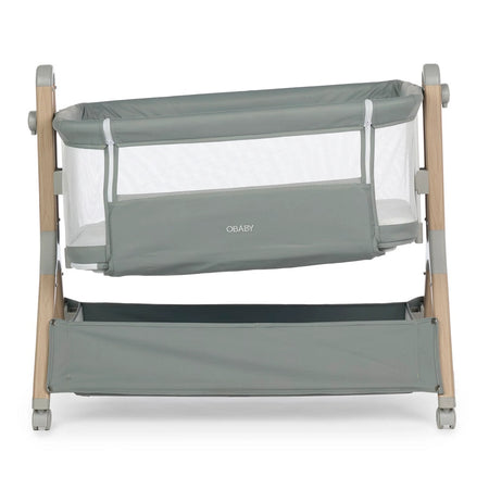 Obaby Cloud Bedside Crib - Sage - inclined/tilted for reflux