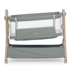 Obaby Cloud Bedside Crib - Sage - inclined/tilted for reflux