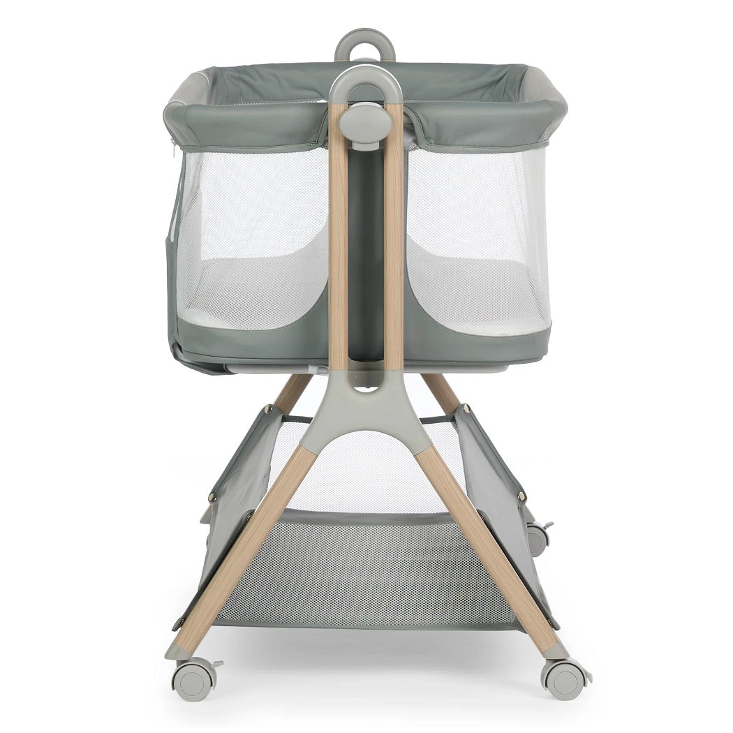 Obaby Cloud Bedside Crib - Sage - end view
