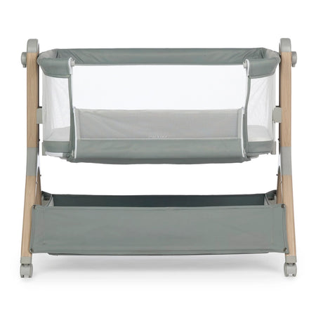 Obaby Cloud Bedside Crib - Sage - front panel lowered