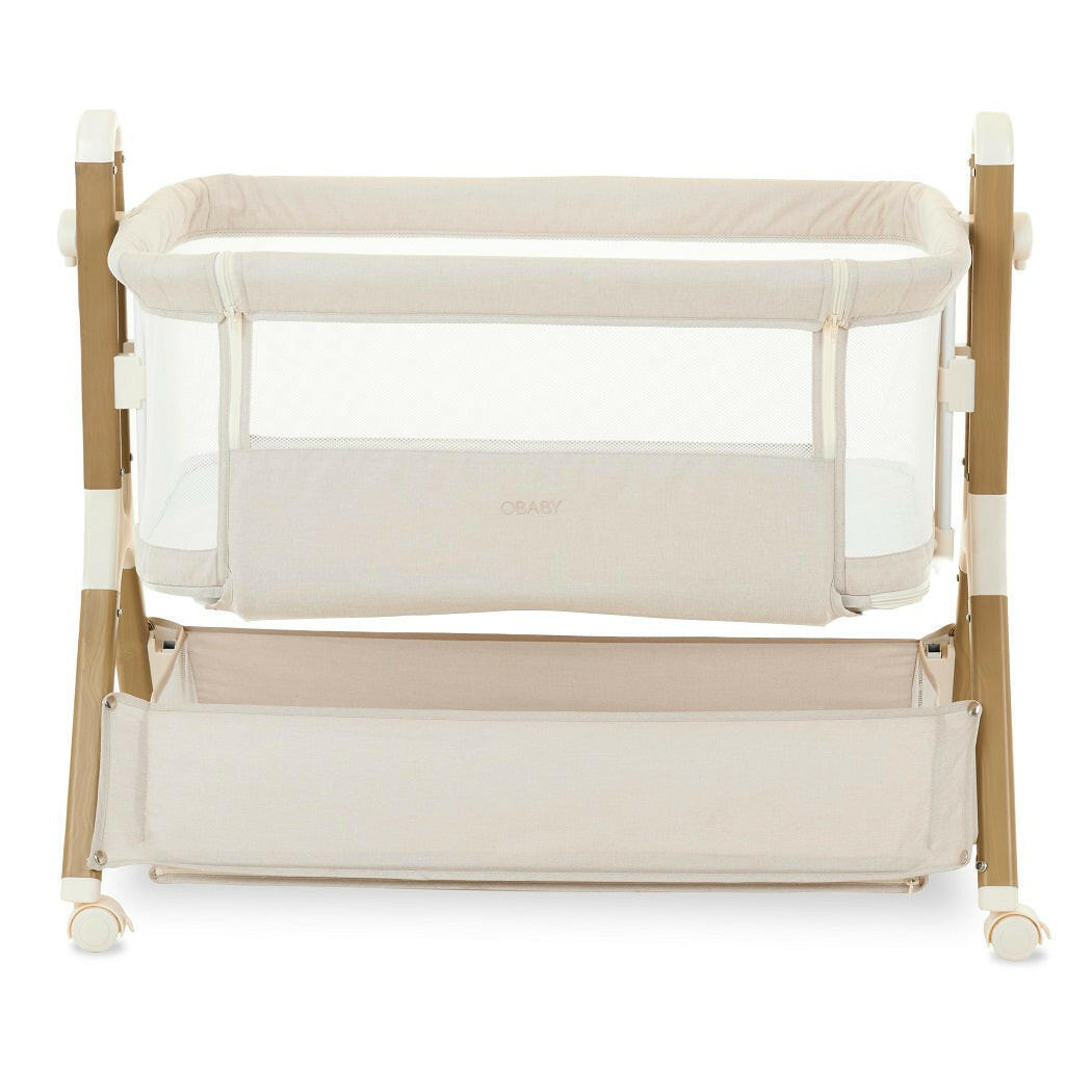 Obaby Cloud Bedside Crib - Oatmeal - front view