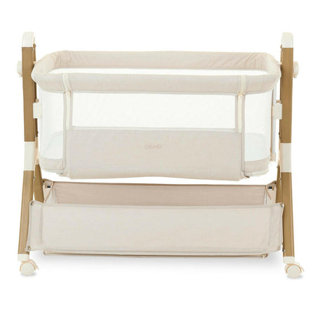 Obaby Cloud Bedside Crib - Oatmeal - front view