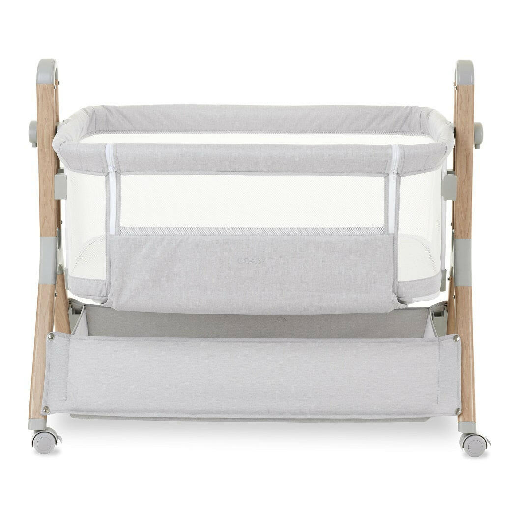 Obaby Cloud Bedside Crib - Grey - front view