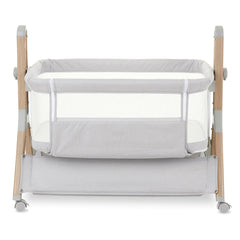 Obaby Cloud Bedside Crib - Grey - crib at a lower height