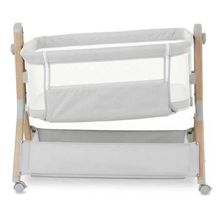 Obaby Cloud Bedside Crib - Grey - inclined/tilted for reflux