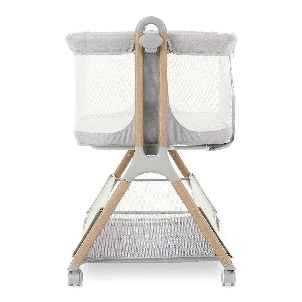 Obaby Cloud Bedside Crib - Grey - side  end view