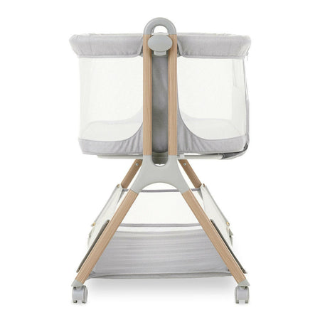 Obaby Cloud Bedside Crib - Grey - side  end view
