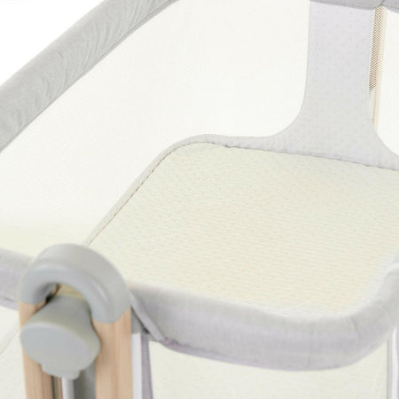 Obaby Cloud Bedside Crib - Grey - mattress