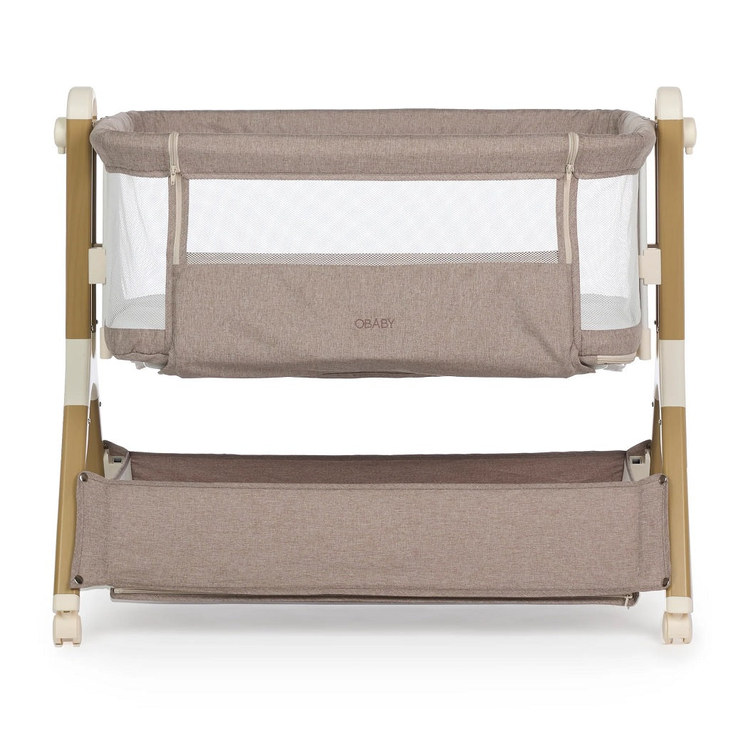 Obaby Cloud Bedside Crib - Nutmeg - front view