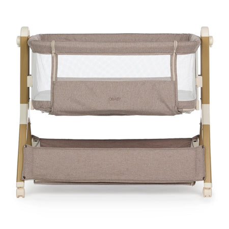 Obaby Cloud Bedside Crib - Nutmeg - front view