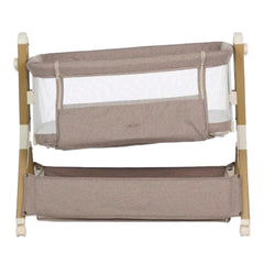 Obaby Cloud Bedside Crib - Nutmeg - inclined/tilted for reflux