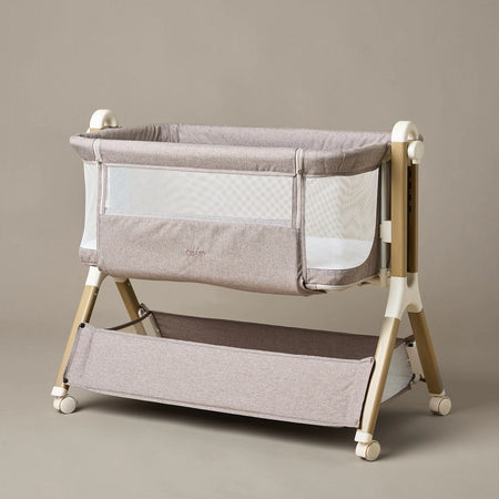 Obaby Cloud Bedside Crib - Nutmeg - lifestyle image