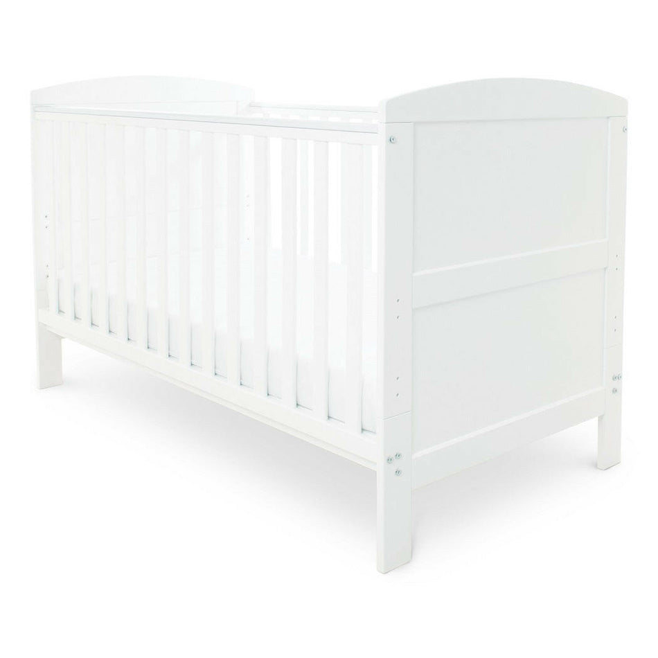 Ickle Bubba Coleby Classic Cot Bed - White - front view (mattress not included, available separately)