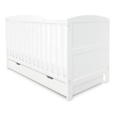 Ickle Bubba Coleby Classic Cot Bed & Under Drawer - White - side view