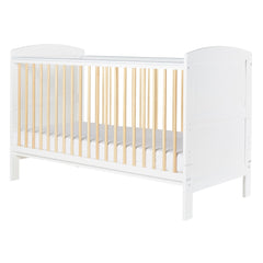 Ickle Bubba Coleby Scandi Classic Cot Bed - White - front view (mattress not included, available separately)