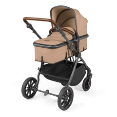Ickle Bubba Cosmo All-in-One i-Size Travel System with ISOFIX Base - Desert - showing the pram