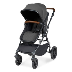 Ickle Bubba Cosmo All-in-One i-Size Travel System with ISOFIX Base - Graphite Grey - showing the forward-facing pushchair