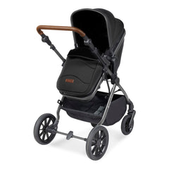 Ickle Bubba Cosmo All-in-One i-Size Travel System with ISOFIX Base - Black - showing the parent-facing pushchair