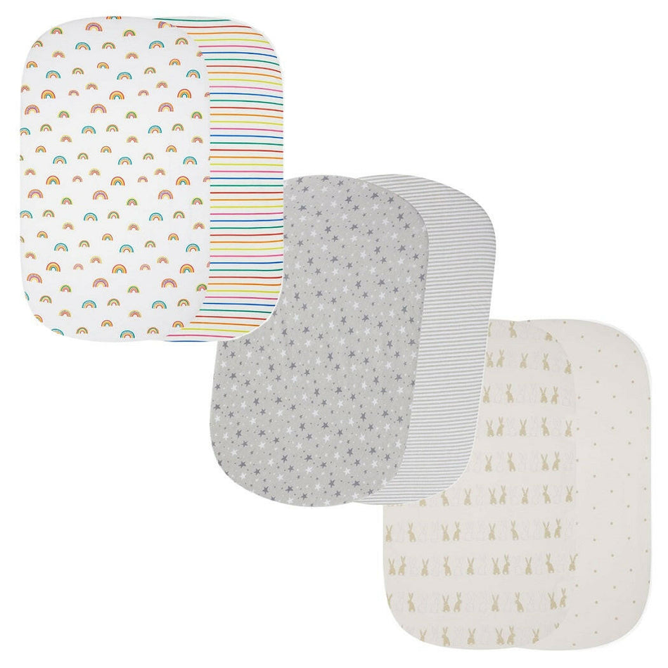 Ickle Bubba Crib Fitted Sheets – Pack of 2 (100x61cm) - Various Colours