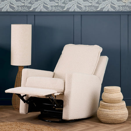 Obaby Denver Swivel Glider Recliner Chair - Bouclé - lifestyle image