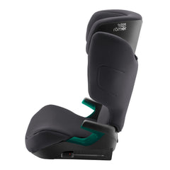 Britax Discovery Plus 2 i-Size Highback Booster Car Seat - Midnight Grey - side view, with ISOFIX connector retracted