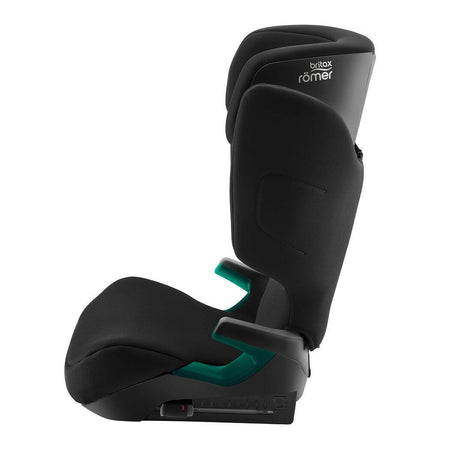 Britax Discovery Plus 2 i-Size Highback Booster Car Seat - Space Black - side view, with ISOFIX connector retracted