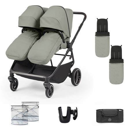 Ickle Bubba Altair Double Stroller - Laurel Green - included items