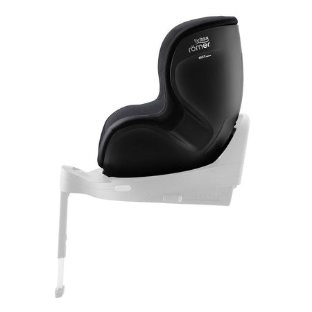 Britax DualFix 5Z Car Seat - Style Carbon Black - side view, forward-facing and fitted to the ISOFIX base