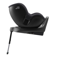 Britax Dualfix M Plus 360 Rotating i-Size Car Seat - Midnight Grey - side view, rear-facing and reclined