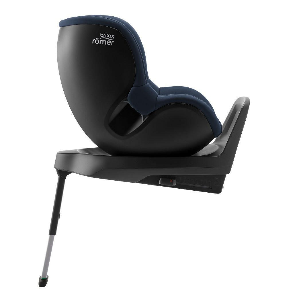 Britax Dualfix M Plus 360 Rotating i-Size Car Seat - Night Blue - side view, rear-facing and upright
