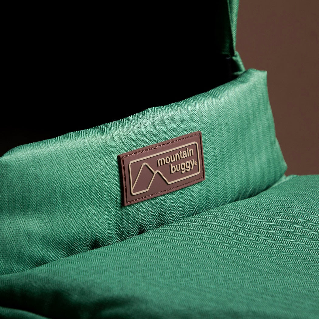 Mountain Buggy Carrycot Plus for Duet V4 - Matcha - close up of herringbone fabric