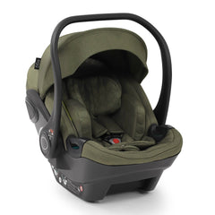 egg2 Luxury Bundle (Hunter Green) - showing the included egg Shell i-Size Car Seat with its newborn liner