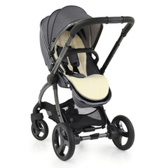 egg2 Luxury Bundle (Quartz) - showing the seat unit and chassis together as the pushchair in parent-facing mode with its faux fur liner
