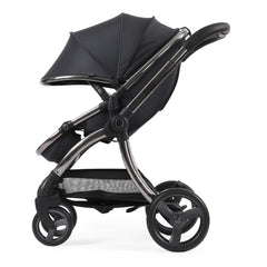 egg3 Luxury Bundle (Carbonite) - showing the pushchair in forward-facing mode with its hood fully extended