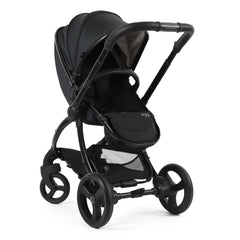egg3 Luxury Bundle (Houndstooth Black) -  showing the seat unit and chassis together as the pushchair in parent-facing mode