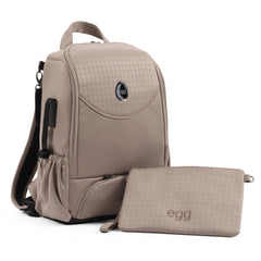 egg3 Luxury Bundle (Houndstooth Almond ) - showing the included matching backpack with its pouch