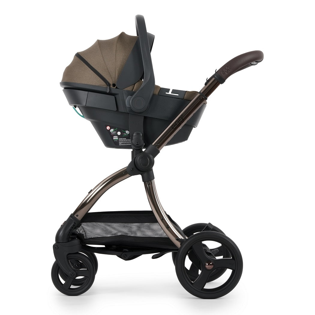 egg3 Bronze Chassis fitted with Shell 360 Infant Car Seat - Mink