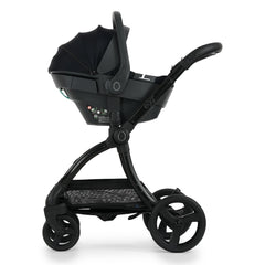 egg3 Gunmetal Chassis fitted with Shell 360 Infant Car Seat - Panther