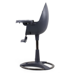 egg Grey Highchair - side view with food tray