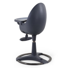 egg Grey Highchair - rear view with seat at its lowest height