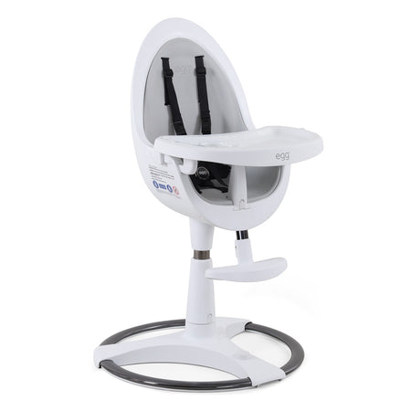 egg White Highchair - with grey seat pad