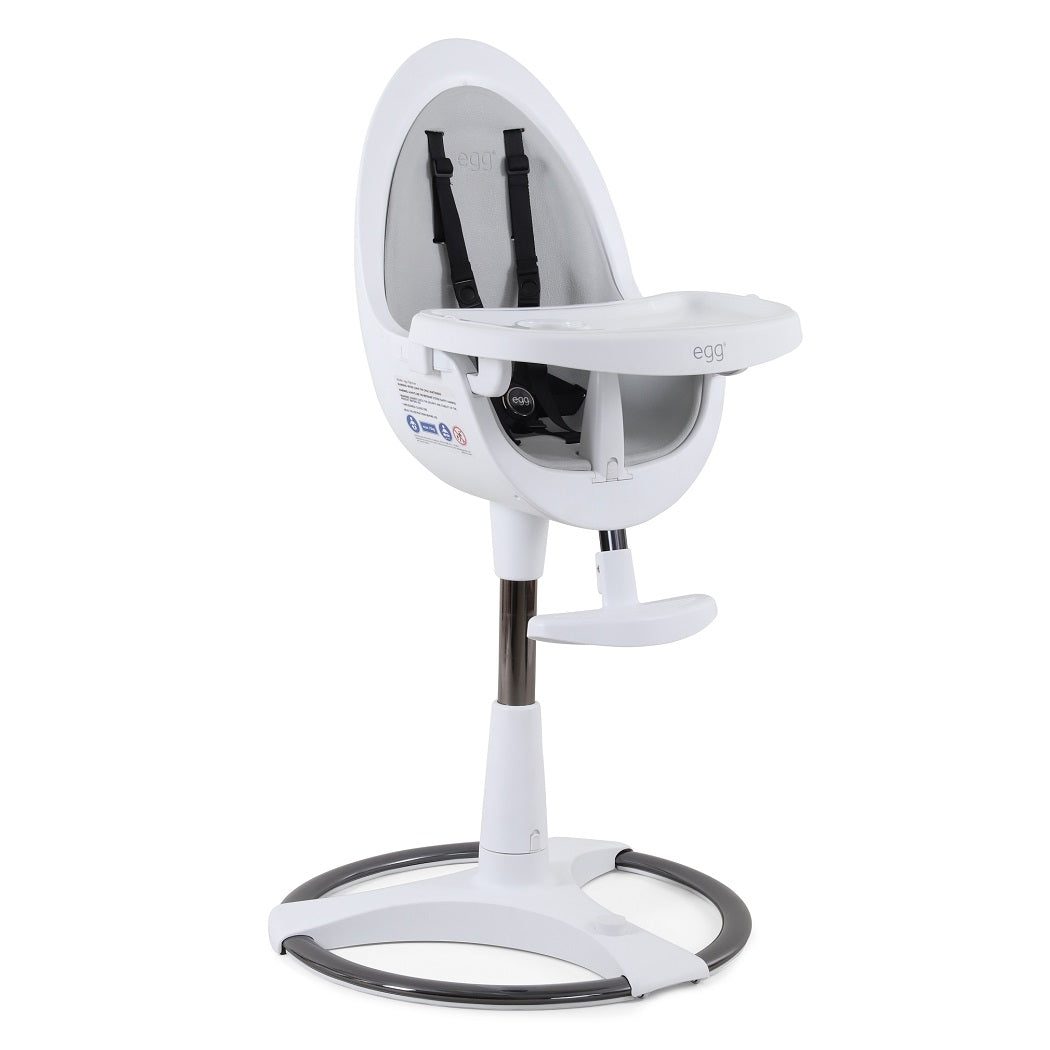 egg White Highchair - with grey seat pad
