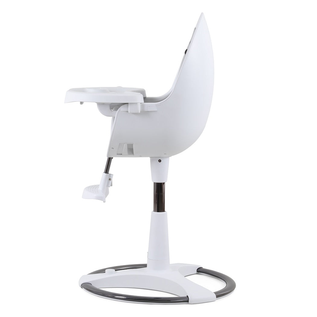 egg White Highchair - side view with food tray
